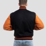 Men’s Black-Orange Varsity Letterman Jacket | Custom Team & Fashion Outerwear by Gotham Sporting Goods - Image 5