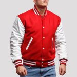 Premium Custom Red-White Varsity Jacket for Men | Wool & Leather Letterman by Gotham Sporting Goods - Image 3